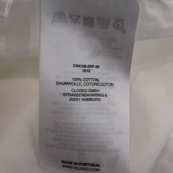 Closed Women's Crisp White Button Up Shirt Boxy Cropped Oversized Size Small - Picture 7 of 10